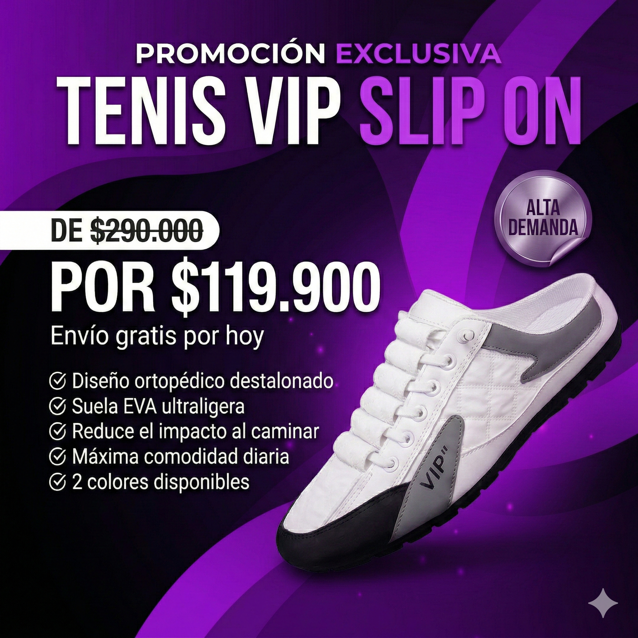 Tenis VIP Ortopédicos Slip On - Comodidad y Estilo